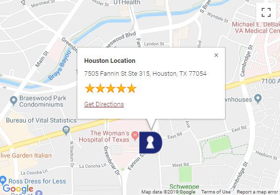 Med Security's Houston office location on Google Maps